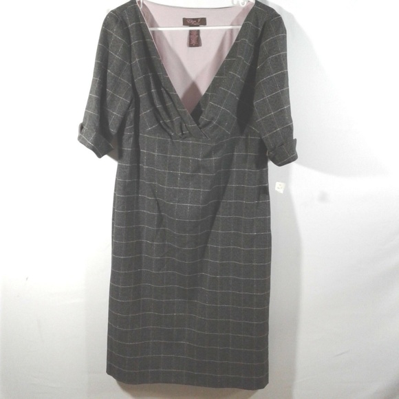 Eliza J Dresses & Skirts - Eliza J Gray Pink Striped Work Career Sheath Dress